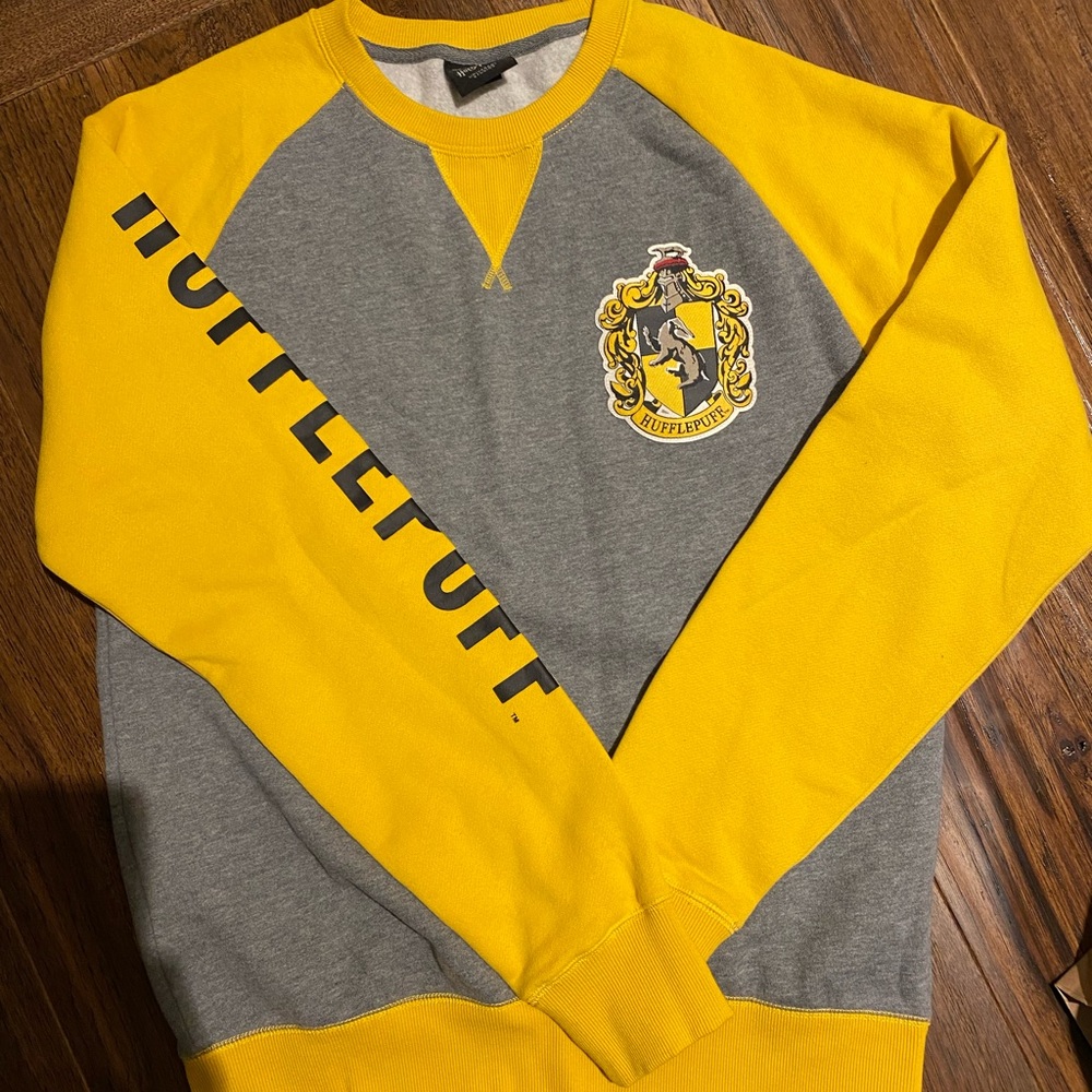 Huffelpuff Yellow and Gray Crewneck Sweatshirt
